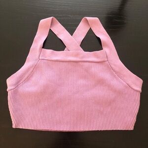 house of harlow lavender wide strap cross crop top